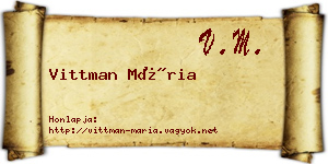 Vittman Mária névjegykártya